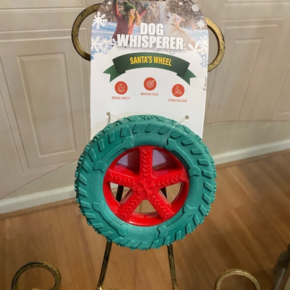 Dog Whisperer ~ Red /Green  Ruff & Tuff Tire - Squeaky Dog Toy - Picture 2 of 6